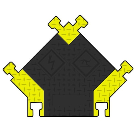 Checkers Cable Protector Intersection, 2 in H, 19-1/2 in L, 17-1/2 in W, 5 Channel, Polyurethane BB5-125-T-Y-YL